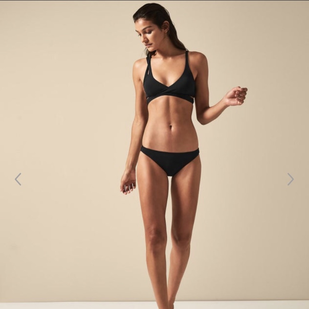Reiss Rayne Metallic Black Bikini